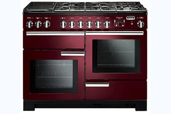 Cuisinière de 110 cm de large / 1 four multifonction - 1 four chaleur tournante - 1 gril / 5 brûleurs gaz / Zone plancha sur 2 foyers vitrocéramiques