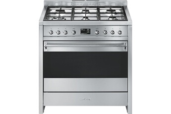 Capacité du four 115 L - Largeur 90 cm / 6 foyers jusqu'à 4200 W - Classe énergétique A+ / Nettoyage Vapor clean - Table de cuisson gaz / Four multifonction - Double chaleur tournante