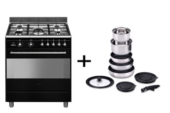 Smeg - Piano de cuisson Smeg SCB91MCN9 + SET CASSEROLERIE