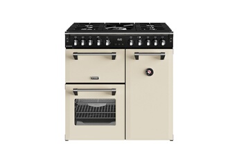 Largeur 90 cm - Table de cuisson gaz / 5 foyers gaz dont 1 Wok de 4000 W / 3 fours : Multifonction - Chaleur tournante pulsée - Gril / convection naturelle / Kit Steam &infuse - Nettoyage manuel