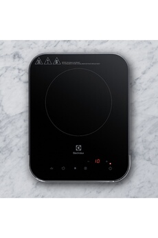 Table induction 1 foyer de 18,8cm - Puissance 2000 Watts / 10 niveaux de cuisson / Minuterie 180 minutes / Commandes sensitives - Affichage LED