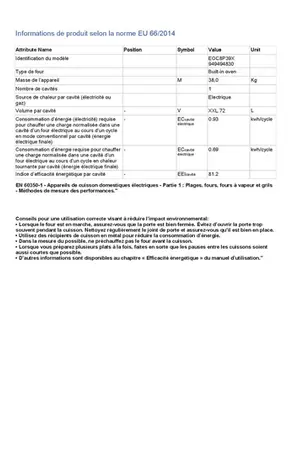 Four encastrable Electrolux EOC8P39X