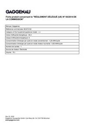 Four encastrable Gaggenau BO470102 | Darty