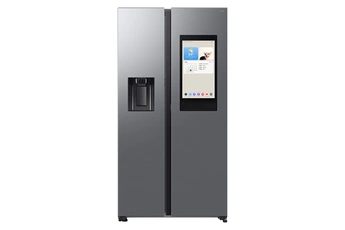 Volume 614 L - HxLxP : 178.4 x 91.2 x 72.6 cm - Classe E - 34 dB / Froid ventilé Plus (Technologie Twin Cooling) - Zone convertible / Family Hub avec écran 21,5" - Technologie Space Max - Mode AI Energy / Ouverture auto des portes - Assistant vocal Bixby