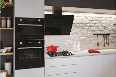 Hotte Décorative Murale 90cm 710m3/h - De Dietrich DHP2962BX - Noir/inox