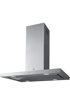 Hotte îlot 89.8 cm - Classe A / Puissance d'aspiration 593 m3/h - 4 vitesses dont 1 intensive / Commandes électroniques rétro-éclairées / Aspiration périphérique - Eclairage Spot LED 4 x 1 W