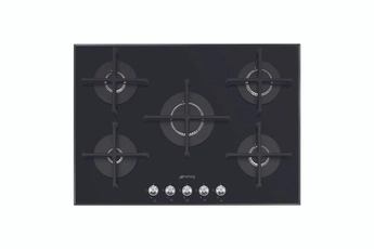 Encastrable 56.4x48.6 cm (LxP) - Design ultra plat / Brûleurs à flammes verticales - Noire 5 foyers - Grilles en fonte / 5 brûleurs gaz à flammes verticales ultra-plats dont 1 rapide / Sécurité thermocouple