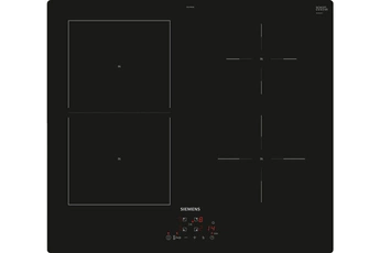 4 foyers induction dont 1 zone extensible / Puissance foyer principal : 3700 W (booster) / 4 boosters - 1 timer - 17 positions de réglage / Commandes sensitives - Sécurité surchauffe