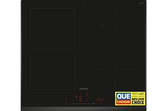 4 foyers induction dont 1 zone extensible / Puissance foyer principal : 3700 W (booster) / 4 boosters - 1 timer - 17 positions de réglages / Commandes sensitives - Sécurité surchauffe