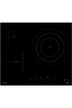 3 foyers Hi-light - Puissance du foyer principal : 2700 W / Commandes sensitives - 9 positions de chauffe / 1 zone extensible de 15 / 22 / 29,5 cm / 3 minuteurs individuels - Verrouillage des commandes