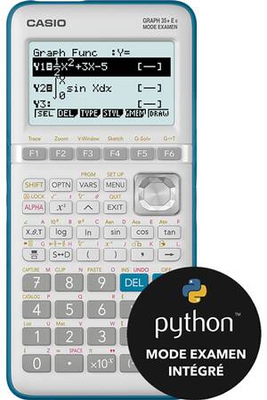 Calcolatrice Grafica Casio Python Graph35 + EII - Schermo 8 Righe, Programmazione Python, Ideale Per Liceo E Università