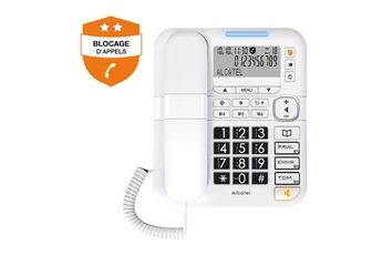 Téléphone filaire Alcatel TMAX 70 Filaire confort Senior avec fonction blocage appel publicitaire