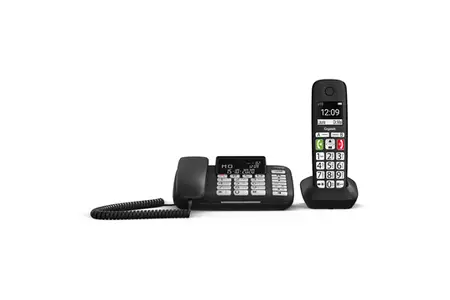 GIGASET Téléphone Cordless Fixe Duo D SERIES DL780 Plus Combi Noir