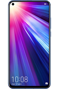 Smartphone Honor View 20 Double Sim 128 Go Bleu + Bracelet Connecté Band 4 Running Noir et Rouge