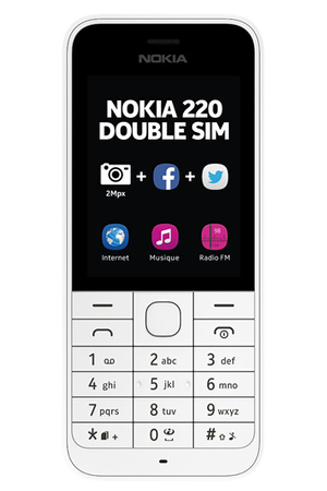 T U00e9l U00e9phone Portable Nokia 220 Dual Sim Blanc