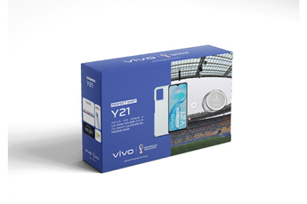 Smartphone Vivo PACK Y21 64Go Bleu + Coque et Ring Holder special Coupe du Monde