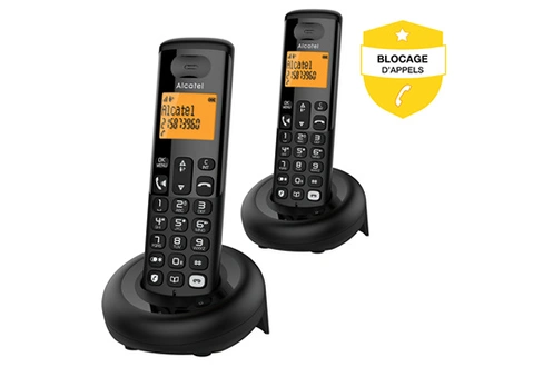 Téléphone sans fil Alcatel Pack Duo E260 Noir avec Repondeur et