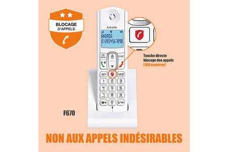 T L Phone Sans Fil Alcatel Tel Sans Fil F Duo F Duo Blanc Darty