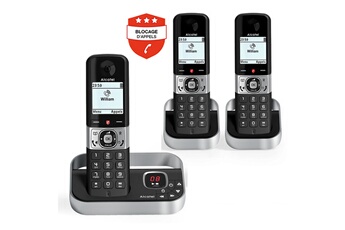 Téléphone sans fil Alcatel Pack F890 Trio avec Repondeur et fonction Blocage appels publicitaires