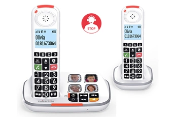 Téléphone sans fil Swissvoice Xtra 2355 Duo pour Sénior avec répondeur, grand écran rétro éclairé, g