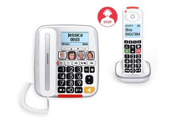Téléphone sans fil Swissvoice XTRA 3355 Combo (base filaire + combiné DECT) pour Sénior avec réponde