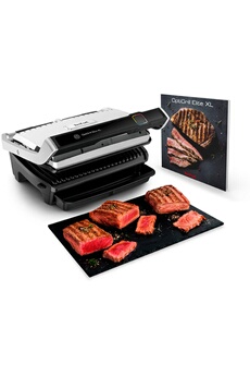 GRIL INTELLIGENT : Indique à quel moment ajouter et retirer la viande en fonction de la cuisson choisie / 16 PROGRAMMES AUTOMATIQUES pour faire griller viandes, poulet, poisson ou légumes / SURFACE DE CUISSON XL : Large surface de cuisson pour servir 6 à 8 portions / NETTOYAGE FACILE : Plaques amovibles et bac à jus sont compatibles lave-vaisselle