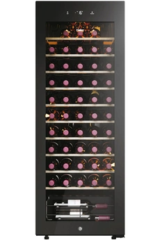 58 bouteilles - Classe G - 37dB / Interface électronique - 10 clayettes en bois / Dimensions (H-L-P) 128x47,5x45,6cm / Porte vitrée anti-UV - Serrure - WIFI + application pour gérer vos vins -