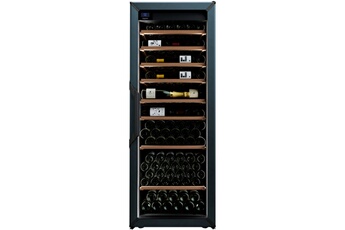 Capacité de 182 bouteilles (Type Bordeaux 75 cl) - HxLxP : 182.5 x 68 x P 77.5 cm / 8 clayettes coulissantes en bois / Contrôle électronique avec affichage digital / Eclairage avec réglage d'intensité - Fonction Hiver auto