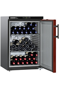 66 bouteilles (0.75 l type Bordeaux) - Classe E - 37 dB / 2 clayettes réglables en hauteur - Porte pleine / Dimensions (H x L x P) : 89 x 60 x 61.3 cm / Stockage anti-vibrations - Alarme de porte ouverte