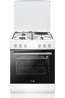 Largeur 60 cm - Table mixte / 3 feux gaz + 1 électrique / Allumage une main - Sécurité thermocouple / Four chaleur brassée - Sérigraphie contre porte - guide de cuisson