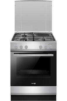 Largeur 60 cm - Table mixte / 3 feux gaz + 1 électrique / Allumage une main - Sécurité thermocouple / Four chaleur brassée - Sérigraphie contre porte - guide de cuisson