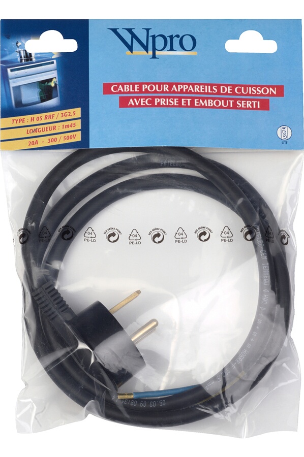Cordon d alimentation Wpro Cordon électrique 20A CAP325