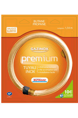 Tuyau de gaz Gazinox Tuyau Butane ou Propane illimité Premium 1,5M -  60FLEX150