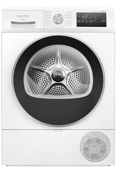 Capacité 8 Kg (4 personnes) - 63 dB / Séchage par pompe à chaleur / LxHxP : 84.2 x 59.8 x 64.8 cm / AutoDry : Détecte automatiquement quand votre linge est sec