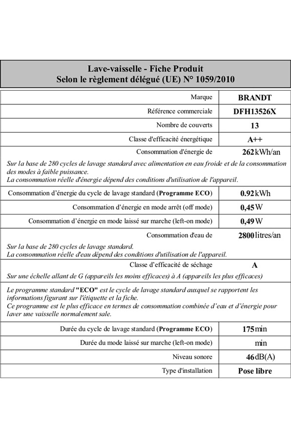 Brandt DFH13526X INOX3