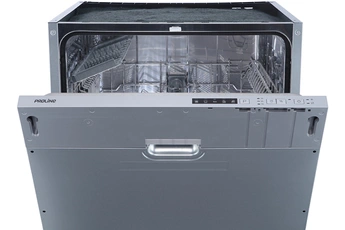 Encastrable - Largeur 60 cm (12 couverts) - 47dB / Consommation d'eau 11 L/cycle - Classe énergétique E / Départ différé 3-6-9 heures / Programme rapide - Option demi-charge - Panier supérieur réglable en hauteur