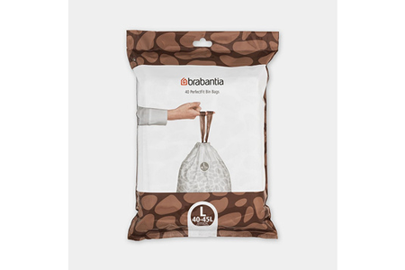 Accessoires de ménage Brabantia Sac poubelle PerfectFit, code L, 45 litres, 40 sacs par rouleau - White