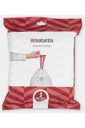 Accessoires de ménage Brabantia Sac poubelle PerfectFit, Distributeur, code J, 23 litres, 40 sacs - White
