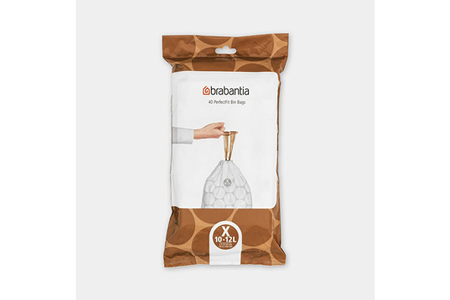 Accessoires de ménage Brabantia Sac poubelle PerfectFit, code X, 10-12 litres, 40 sacs par rouleau - White