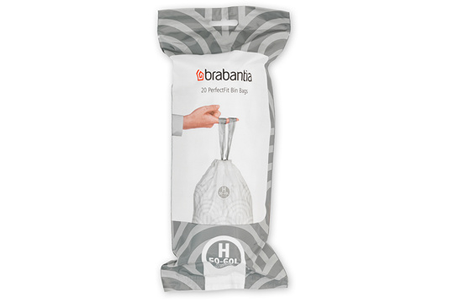 Accessoires de ménage Brabantia Sac poubelle PerfectFit, Code H, 50-60L - White