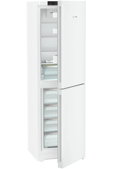 Volume 359 L - Dimensions (H-L-P) 201.5x59.7x67.5 cm - Classe D - 35 db / Réfrigérateur à froid brassé Powercooling avec filtre FreshAir 227 litres / Congélateur à froid ventilé NoFrost 132 litres / Système "VarioSpace" - BluPerformance - Connecté : SmartDeviceBox (option)