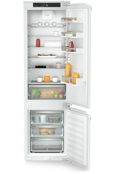 Volume 285 L - HxLxP : 193.8 x 55.9 x 54.6 cm - Classe D - 33 dB / Réfrigérateur à froid brassé 215 L - Dégivrage automatique / Congélateur à froid ventilé (No Frost) 70 L - Sans givre / Fixation de l'habillage sur charnières autoporteuses