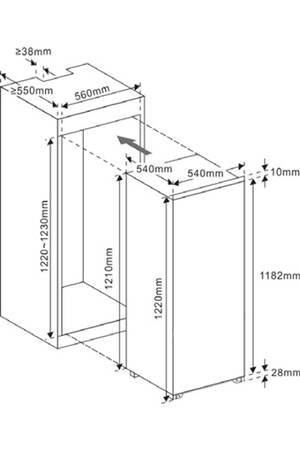 Réfrigérateur 1 porte Proline PRI122 F 4F ENCASTRABLE 124CM PRI122