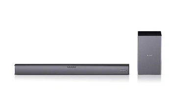 Barre de son Slim 2.1 avec subwoofer sans fil - Caisson de basse / Compatible avec TV 37 pouces et plus / Commande à partir de la télécommande ou directement à partir des touches sur le système / Bluetooth 4.2