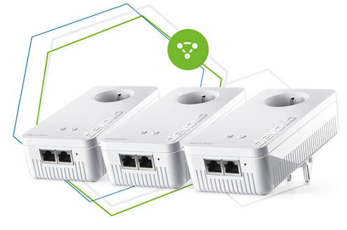 CPL Devolo Mesh WiFi 2 Multiroom kit, 3 adaptateurs CPL WiFi