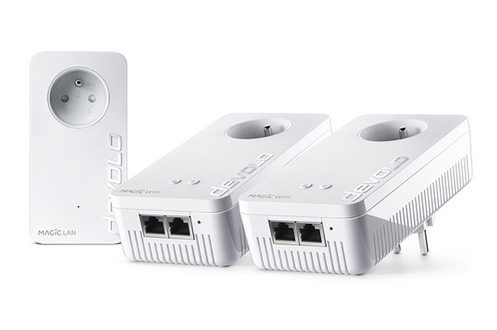 TP-Link TL-WPA8631P CPL WiFi AV1300 Port Gigabit avec Prise gigogne & CPL  2000 Mbps avec 2 Ports Ethernet Gigabit et Prise Intégrée, Kit de 2 