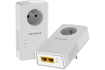 Netgear - CPL Netgear Kit de 2 CPL PLP2000 2000 Mbps - Prise filtrée intégrée et 2 Ports Gigabit
