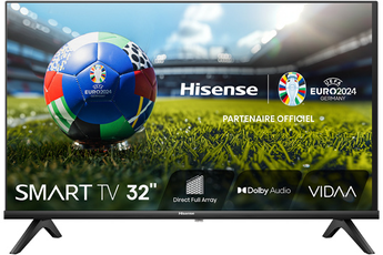 Ecran 80 cm (32") - Full HD 1920 x 1080 / Smart TV Vidaa U7 / Direct LED 60 Hz / 2 HDMI - 2 USB