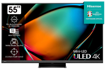 Ecran 139 cm (55") - 4K UHD / Mini LED - Dalle 144 Hz native / Dolby Vision IQ + Atmos / 4 HDMI - 2 USBEcran 139 cm (55") - 4K UHD / Mini LED - Dalle 144 Hz native / Dolby Vision IQ + Atmos / 4 HDMI - 2 USB