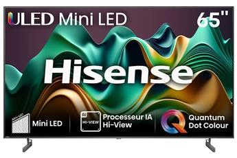 Ecran Mini LED 164 cm (65") - 4K UHD (3840 x 2160) / 60Hz (Native) / 120Hz (HSR) / Smart TV Vidaa U7.6 / 3 HDMI - 2 USB